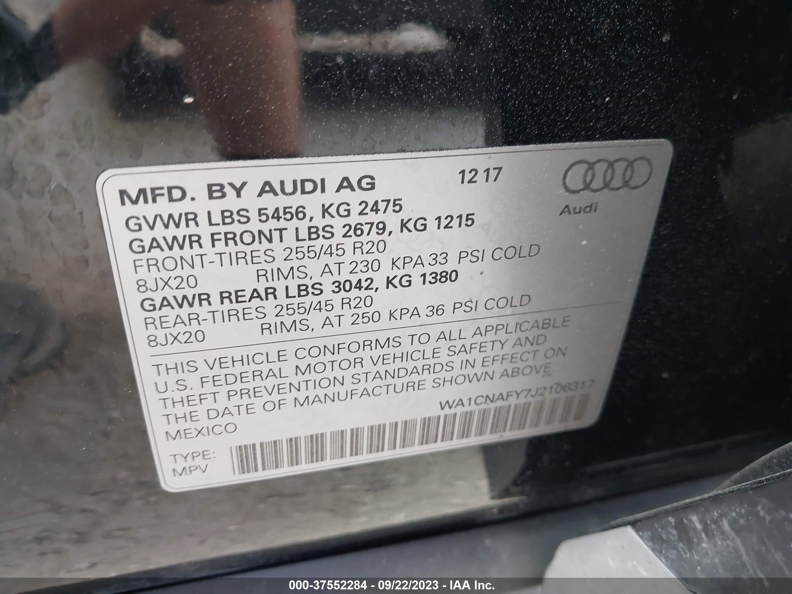 Photo 8 VIN: WA1CNAFY7J2106317 - AUDI Q5 