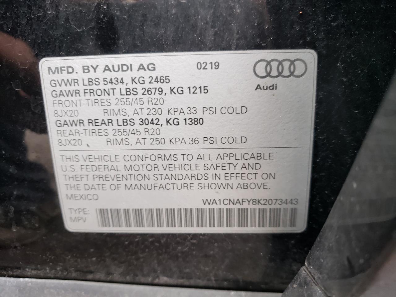 Photo 12 VIN: WA1CNAFY8K2073443 - AUDI Q5 