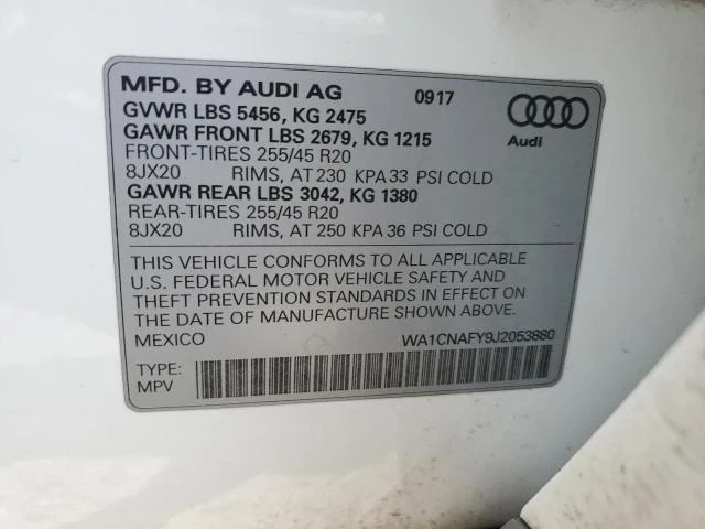 Photo 12 VIN: WA1CNAFY9J2053880 - AUDI Q5 PRESTIG 