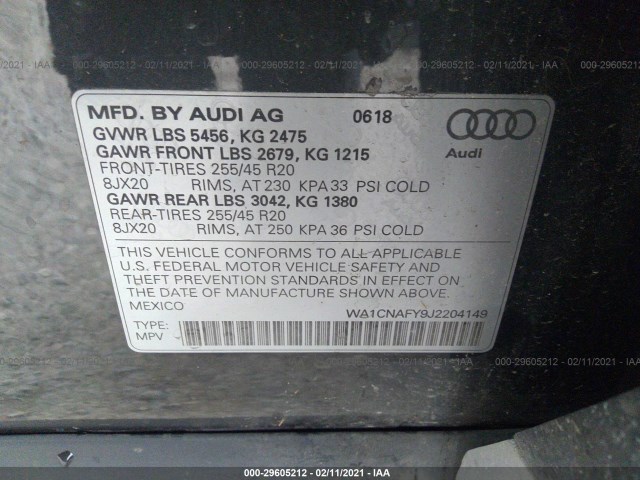 Photo 8 VIN: WA1CNAFY9J2204149 - AUDI Q5 