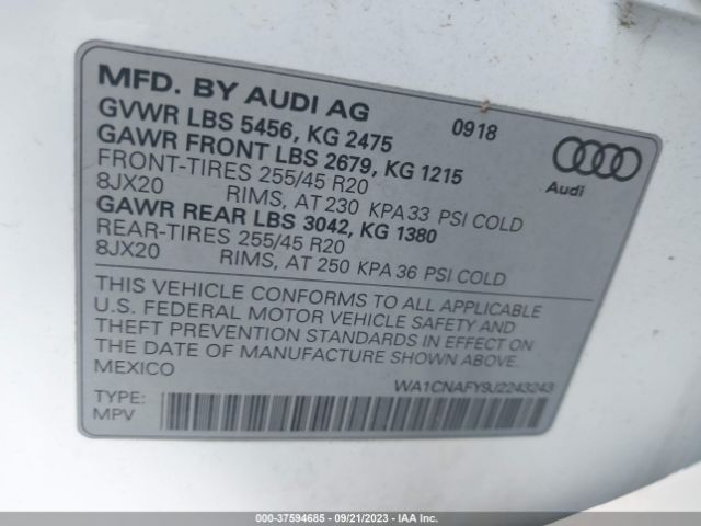 Photo 8 VIN: WA1CNAFY9J2243243 - AUDI Q5 