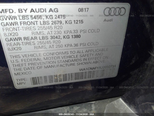 Photo 8 VIN: WA1CNAFYXJ2050731 - AUDI Q5 