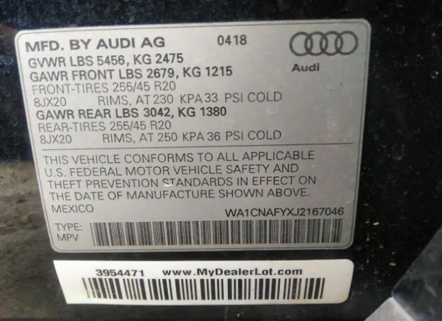 Photo 8 VIN: WA1CNAFYXJ2167046 - AUDI Q5 