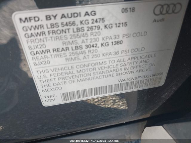 Photo 8 VIN: WA1CNBFY8J2196969 - AUDI Q5 