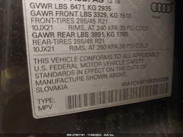 Photo 8 VIN: WA1CVAF10KD022039 - AUDI Q8 