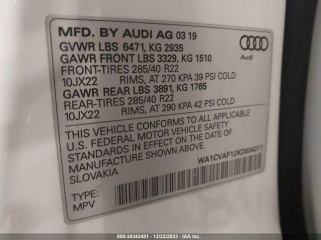 Photo 8 VIN: WA1CVAF12KD034211 - AUDI Q8 