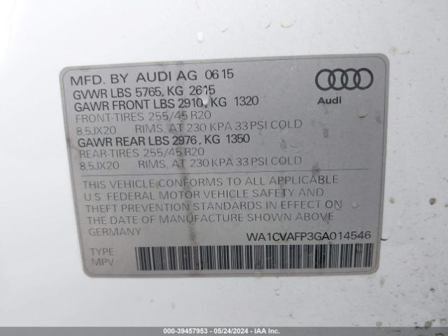 Photo 8 VIN: WA1CVAFP3GA014546 - AUDI Q5 