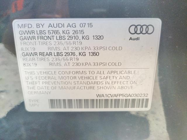 Photo 9 VIN: WA1CVAFP5GA030232 - AUDI Q5 TDI PRE 