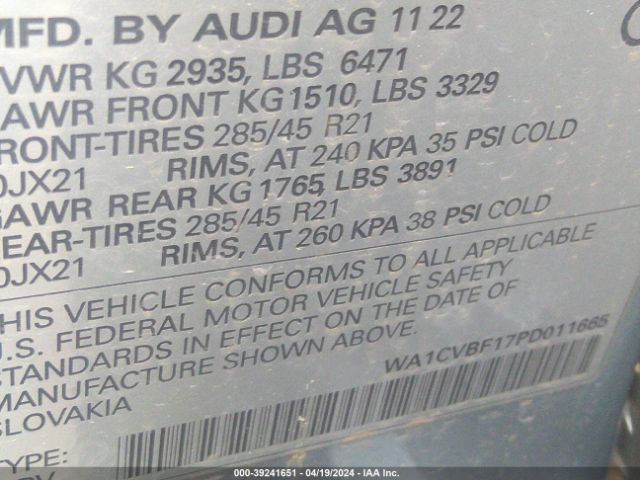 Photo 8 VIN: WA1CVBF17PD011665 - AUDI Q8 