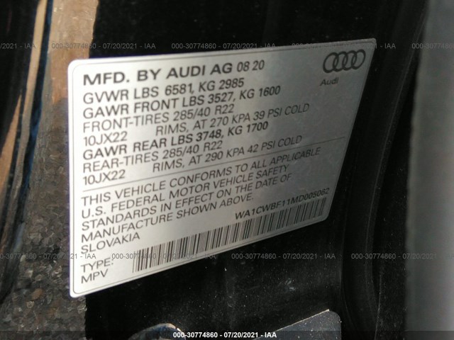 Photo 8 VIN: WA1CWBF11MD005062 - AUDI SQ8 