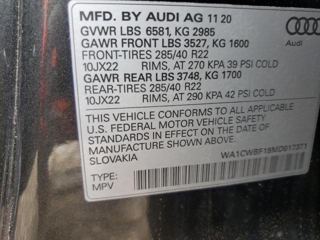 Photo 9 VIN: WA1CWBF18MD017371 - AUDI SQ8 PRESTI 