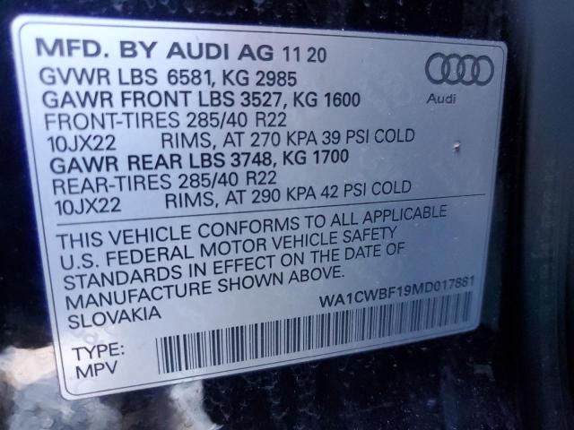 Photo 12 VIN: WA1CWBF19MD017881 - AUDI SQ8 