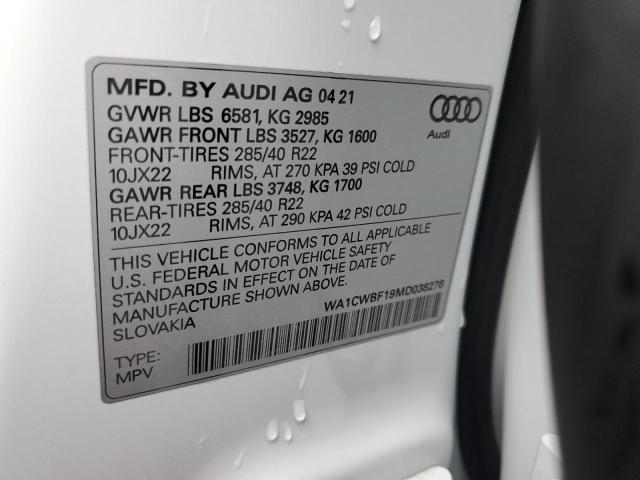 Photo 11 VIN: WA1CWBF19MD038276 - AUDI SQ8 PRESTI 