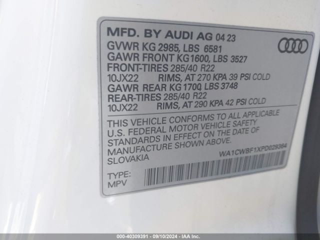 Photo 8 VIN: WA1CWBF1XPD029364 - AUDI SQ8 