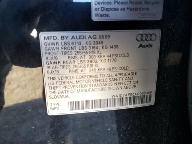 Photo 9 VIN: WA1CYAFE0AD000308 - AUDI Q7 PREMIUM 