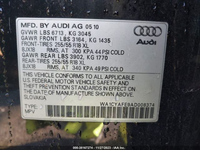 Photo 8 VIN: WA1CYAFE9AD008374 - AUDI Q7 