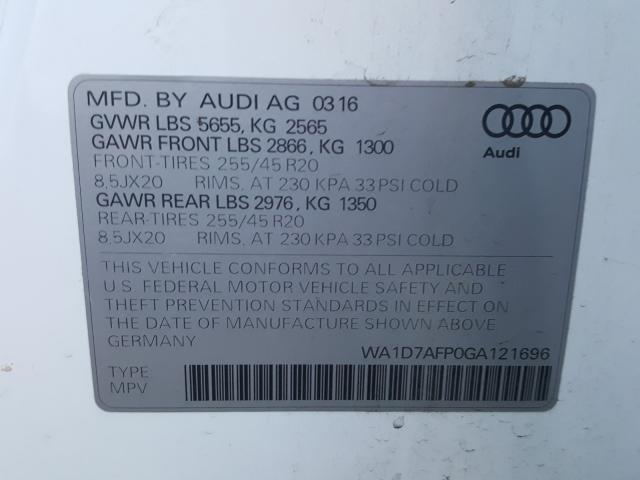 Photo 9 VIN: WA1D7AFP0GA121696 - AUDI Q5 PREMIUM 