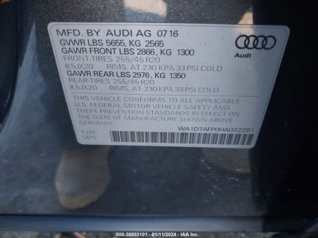 Photo 8 VIN: WA1D7AFP0HA022281 - AUDI Q5 