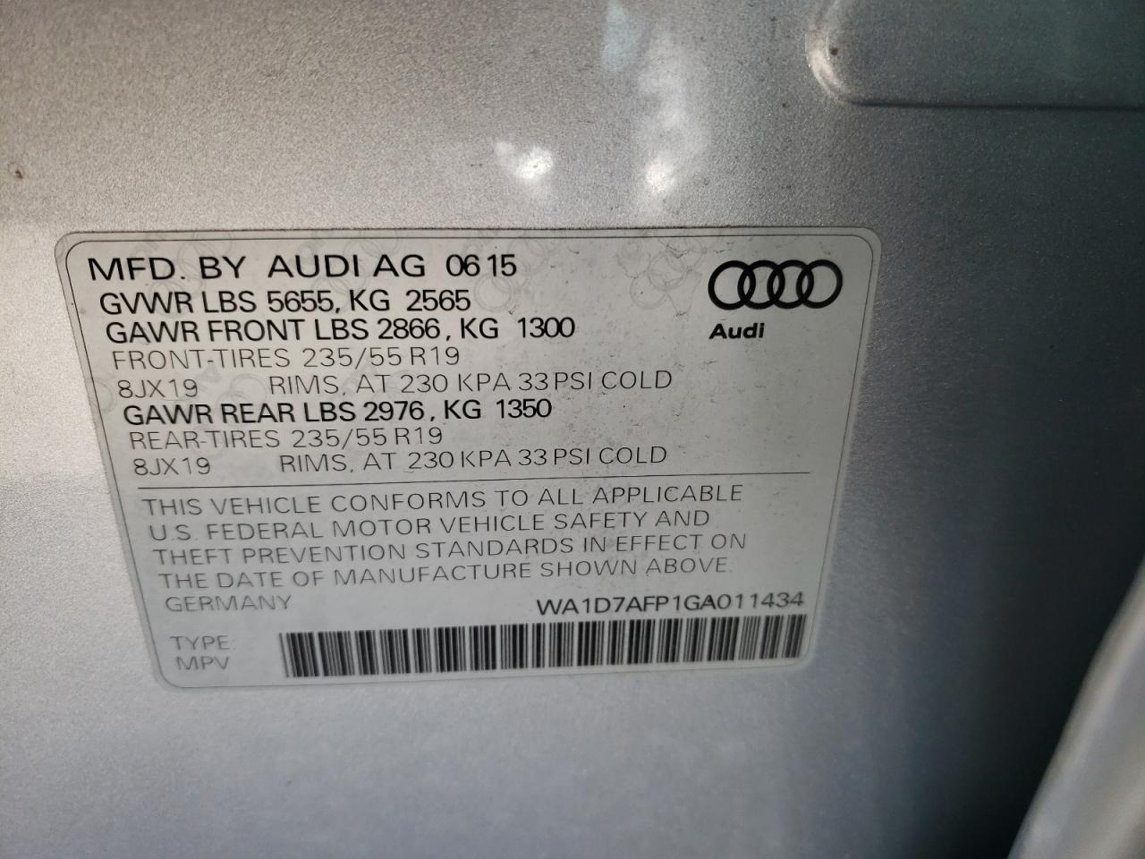 Photo 11 VIN: WA1D7AFP1GA011434 - AUDI Q5 