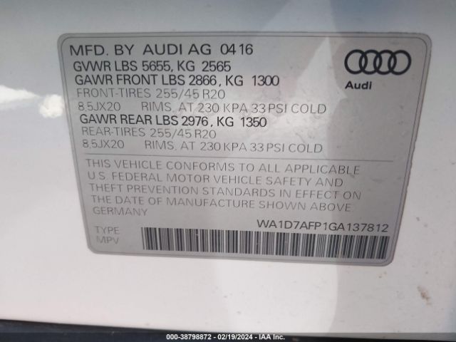 Photo 8 VIN: WA1D7AFP1GA137812 - AUDI Q5 