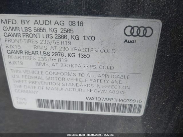 Photo 8 VIN: WA1D7AFP1HA039915 - AUDI Q5 