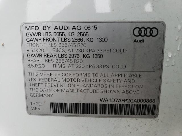 Photo 12 VIN: WA1D7AFP2GA009868 - AUDI Q5 PREMIUM 