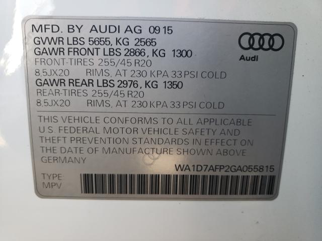 Photo 9 VIN: WA1D7AFP2GA055815 - AUDI Q5 PREMIUM 