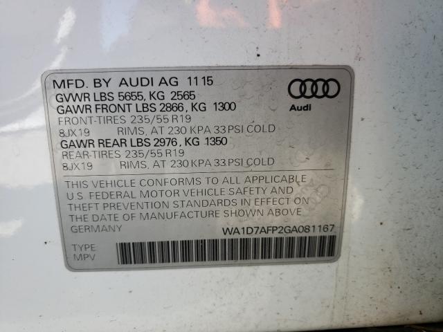 Photo 9 VIN: WA1D7AFP2GA081167 - AUDI Q5 PREMIUM 