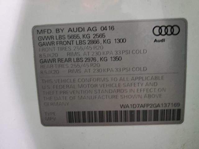 Photo 12 VIN: WA1D7AFP2GA137169 - AUDI Q5 PREMIUM 