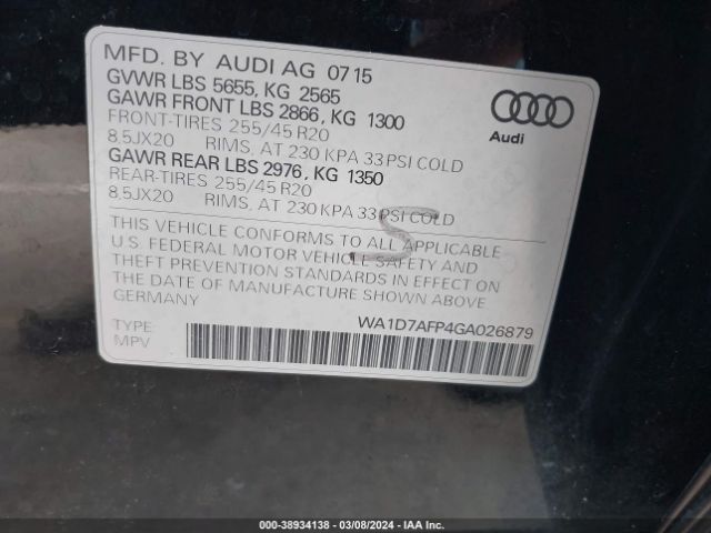 Photo 8 VIN: WA1D7AFP4GA026879 - AUDI Q5 