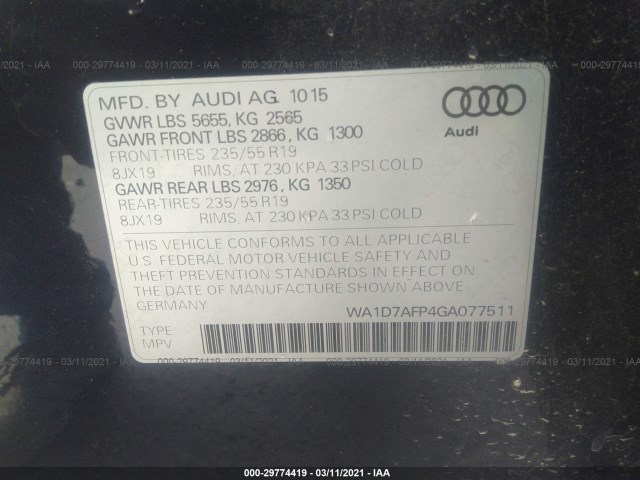 Photo 8 VIN: WA1D7AFP4GA077511 - AUDI Q5 