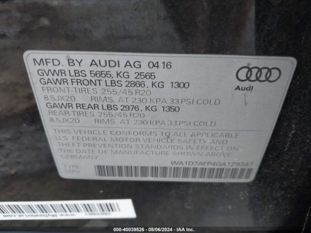 Photo 8 VIN: WA1D7AFP4GA129347 - AUDI Q5 