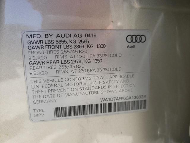 Photo 9 VIN: WA1D7AFP6GA136929 - AUDI Q5 PREMIUM 