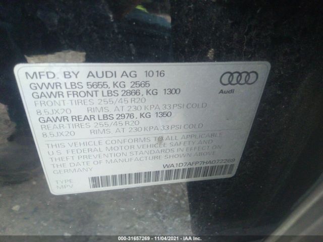 Photo 8 VIN: WA1D7AFP7HA072269 - AUDI Q5 