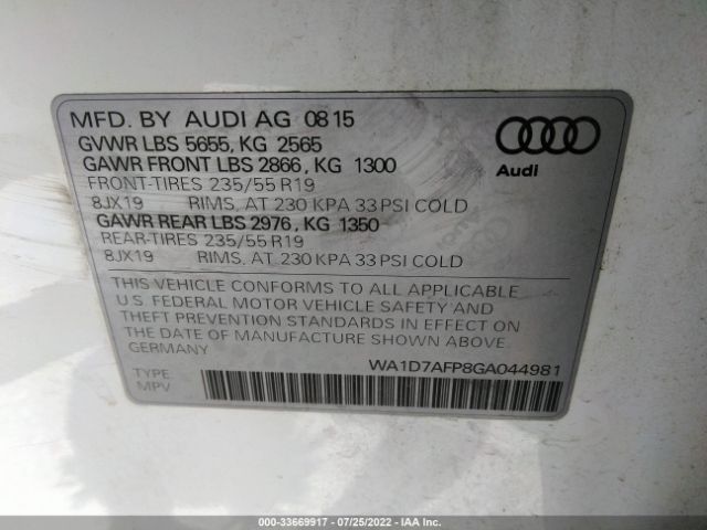 Photo 8 VIN: WA1D7AFP8GA044981 - AUDI Q5 