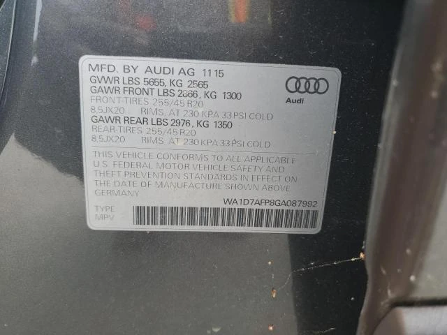 Photo 12 VIN: WA1D7AFP8GA087992 - AUDI Q5 PREMIUM 