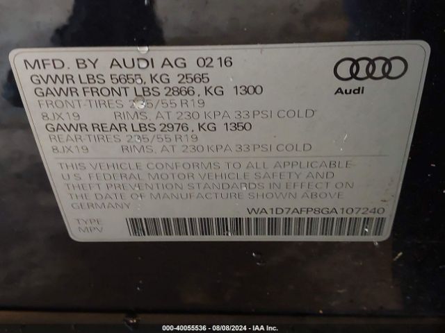 Photo 8 VIN: WA1D7AFP8GA107240 - AUDI Q5 