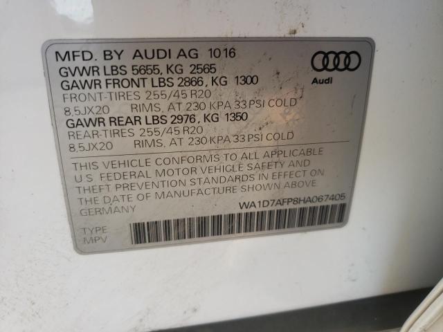 Photo 9 VIN: WA1D7AFP8HA067405 - AUDI Q5 PREMIUM 