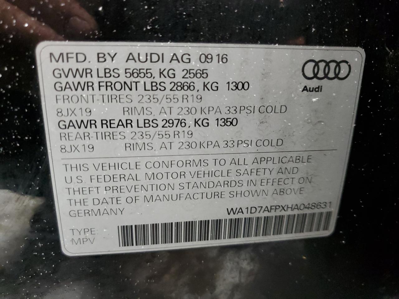 Photo 12 VIN: WA1D7AFPXHA048631 - AUDI Q5 