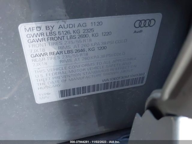 Photo 8 VIN: WA1DECF30M1049392 - AUDI Q3 