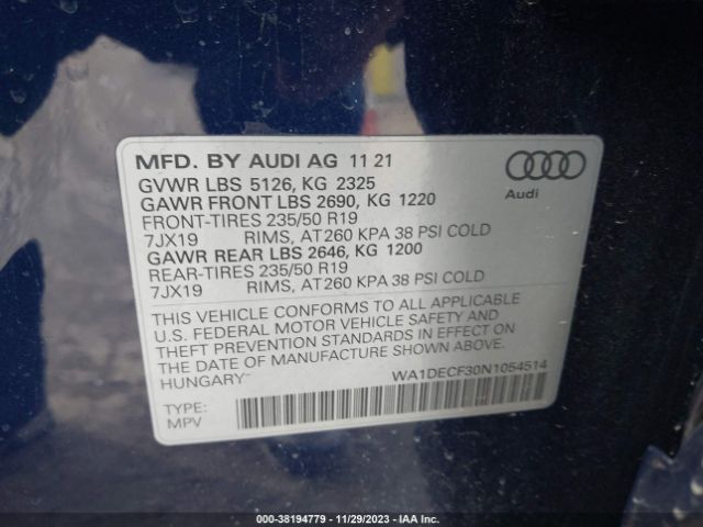 Photo 8 VIN: WA1DECF30N1054514 - AUDI Q3 