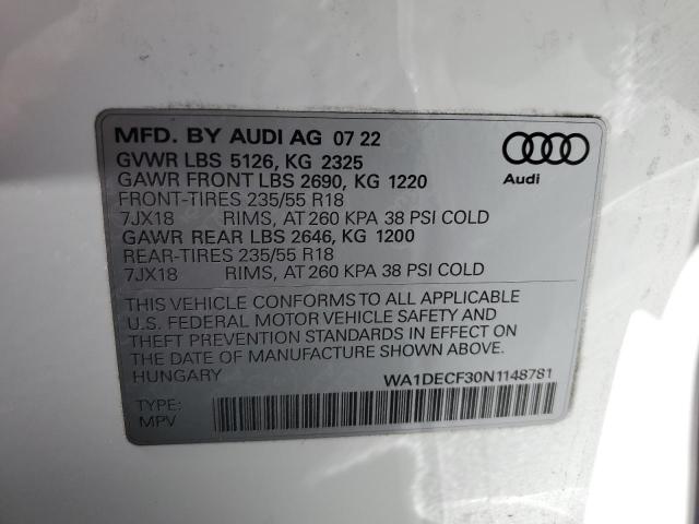 Photo 12 VIN: WA1DECF30N1148781 - AUDI Q3 PREMIUM 