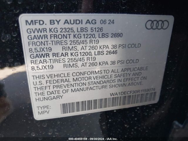 Photo 8 VIN: WA1DECF30R1159074 - AUDI Q3 