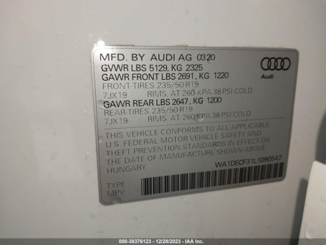 Photo 8 VIN: WA1DECF31L1090547 - AUDI Q3 