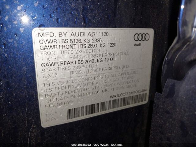 Photo 8 VIN: WA1DECF31M1052494 - AUDI Q3 