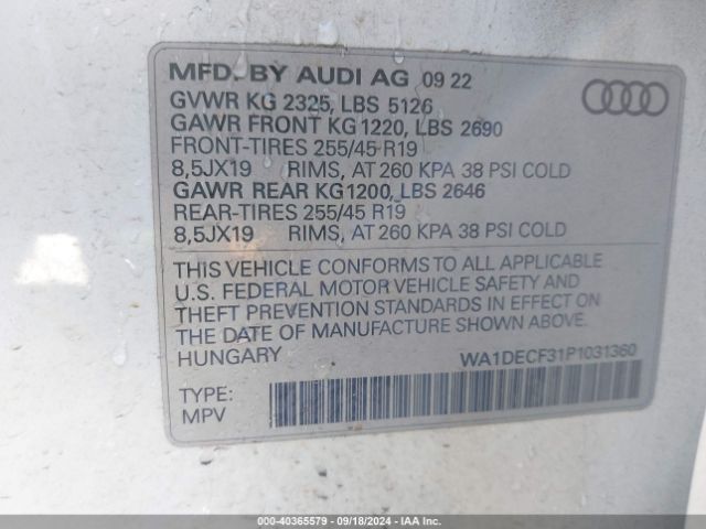 Photo 8 VIN: WA1DECF31P1031360 - AUDI Q3 