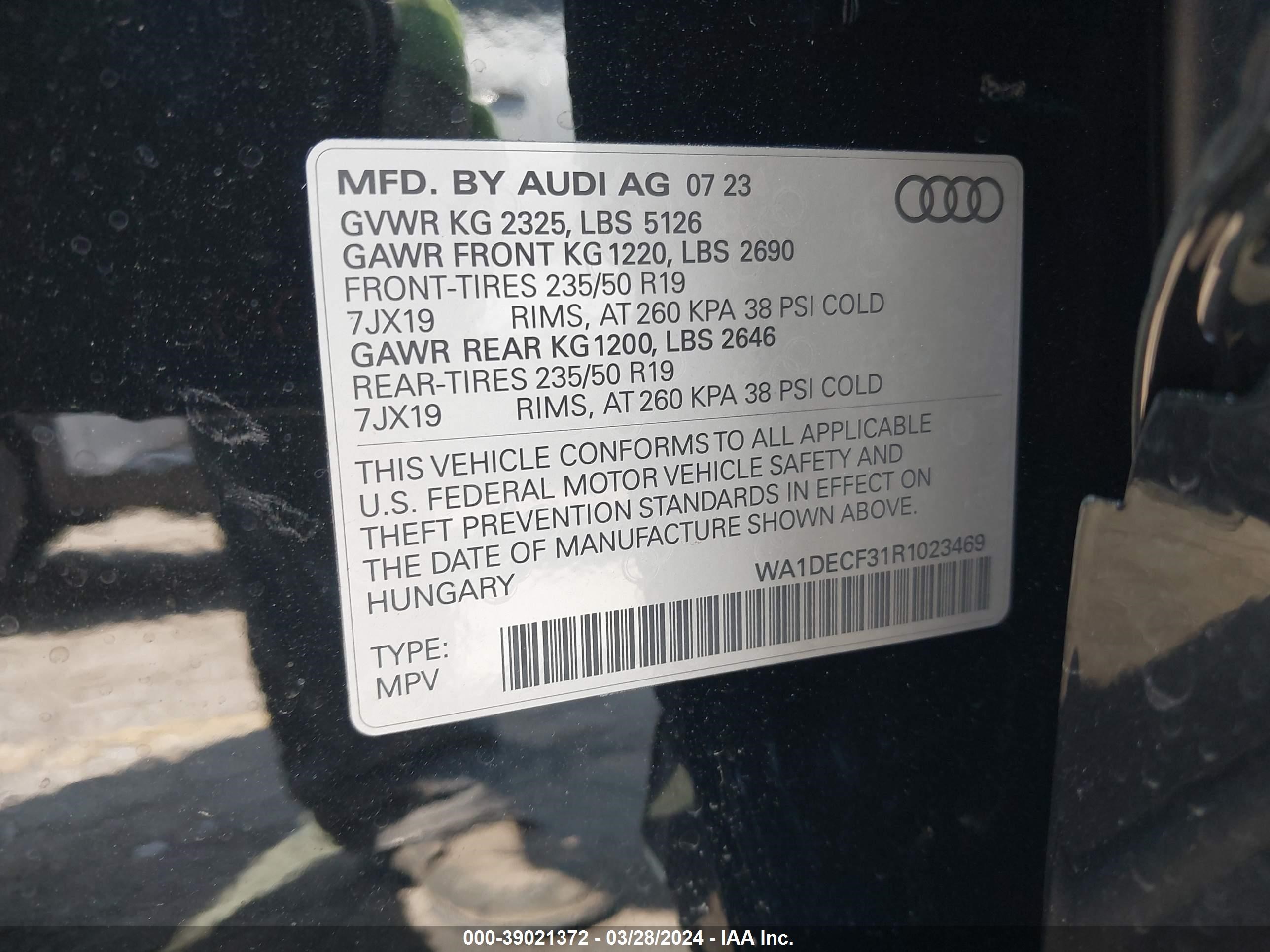 Photo 8 VIN: WA1DECF31R1023469 - AUDI Q3 