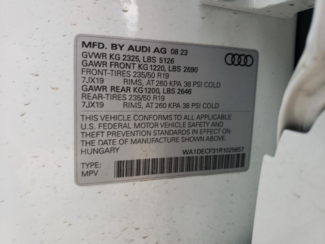 Photo 12 VIN: WA1DECF31R1025657 - AUDI Q3 