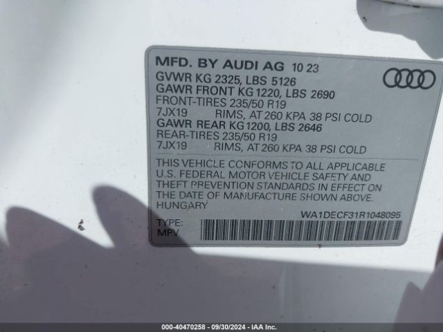 Photo 8 VIN: WA1DECF31R1048095 - AUDI Q3 