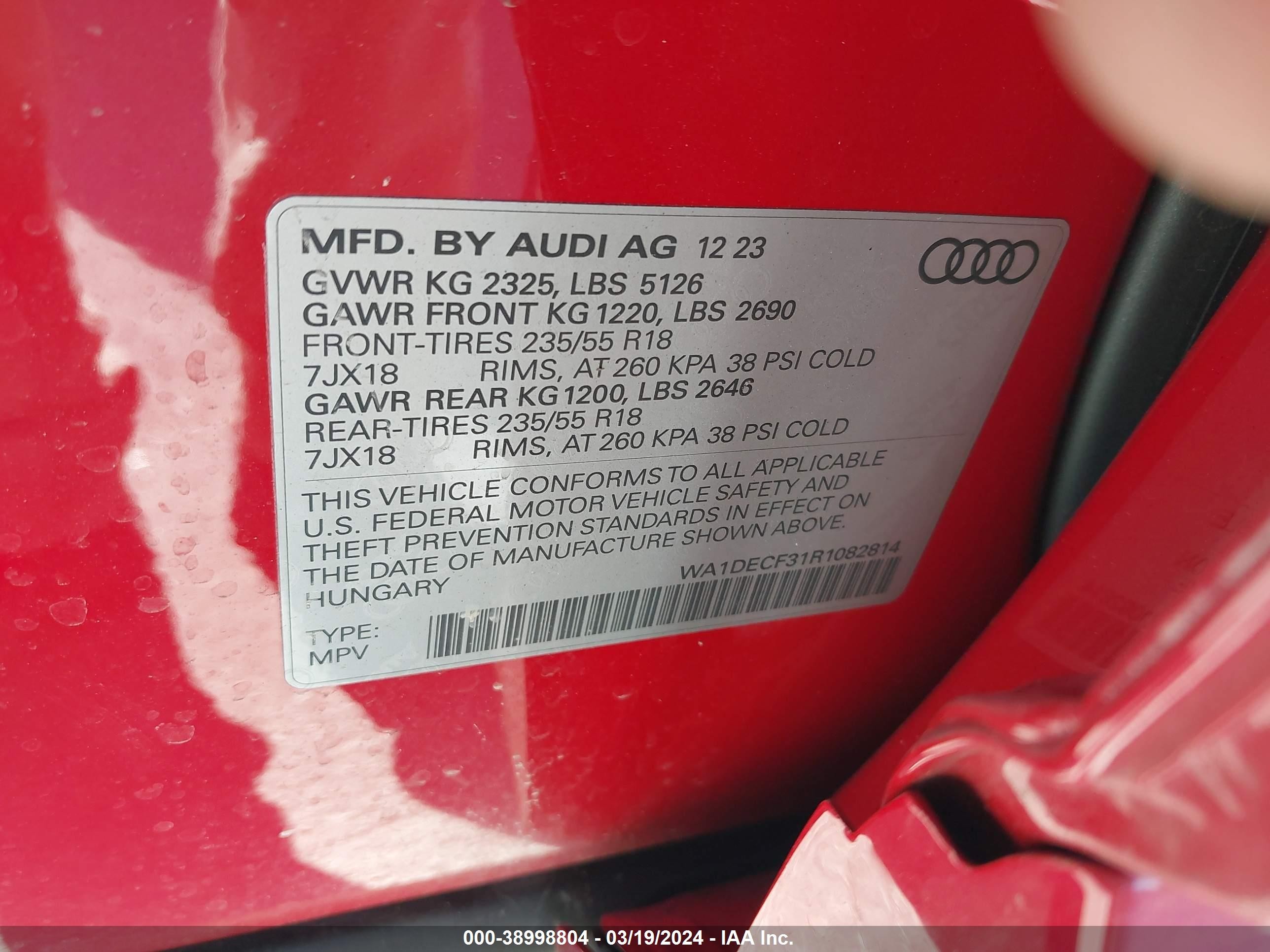 Photo 8 VIN: WA1DECF31R1082814 - AUDI Q3 